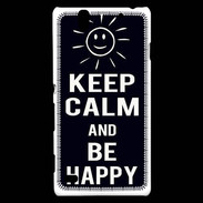 Coque Sony Xperia C4 Keep Calm Be Happy Noir
