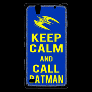 Coque Sony Xperia C4 Keep Calm Batman Bleu