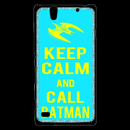 Coque Sony Xperia C4 Keep Calm Batman Cyan