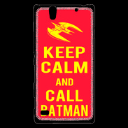 Coque Sony Xperia C4 Keep Calm Call Batman Rouge