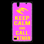 Coque Sony Xperia C4 Keep Calm Call Batman Rose