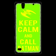 Coque Sony Xperia C4 Keep Calm Call Batman Vert pomme