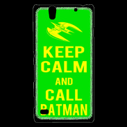 Coque Sony Xperia C4 Keep Calm Call Batman Vert