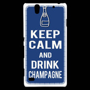 Coque Sony Xperia C4 Keep Calm Drink Champagne Bleu
