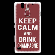 Coque Sony Xperia C4 Keep Calm Drink Champagne Brique