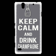 Coque Sony Xperia C4 Keep Calm Drink champagne Gris