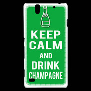 Coque Sony Xperia C4 Keep Calm Drink champagne Vert