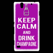 Coque Sony Xperia C4 Keep Calm Drink champagne Violet