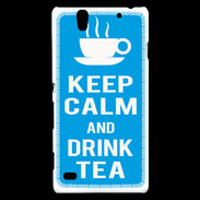 Coque Sony Xperia C4 Keep Calm Drink Tea Cyan