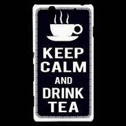 Coque Sony Xperia C4 Keep Calm Drink Tea Noir