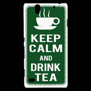 Coque Sony Xperia C4 Keep Calm Drink Tea Vert