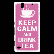 Coque Sony Xperia C4 Keep Calm Drink Tea Rose