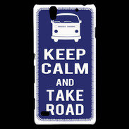 Coque Sony Xperia C4 Keep Calm Take road Bleu