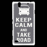 Coque Sony Xperia C4 Keep Calm Take Road Gris