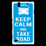 Coque Sony Xperia C4 Keep Calm Take Road Cyan