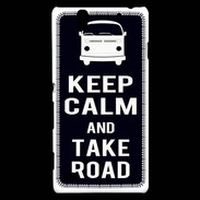 Coque Sony Xperia C4 Keep Calm Take Road Noir