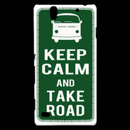 Coque Sony Xperia C4 Keep Calm Take road Vert