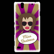 Coque Sony Xperia C4 Miss business Chatain
