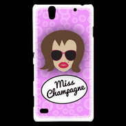 Coque Sony Xperia C4 Miss Champagne Chatain
