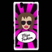 Coque Sony Xperia C4 Miss Fashion Chatain