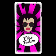 Coque Sony Xperia C4 Miss Fashion Brune