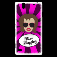 Coque Sony Xperia C4 Miss Shopping Chatain
