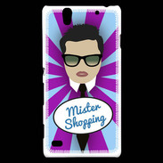 Coque Sony Xperia C4 Mister Shopping Brun