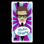Coque Sony Xperia C4 Mister Shopping Chatain