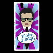 Coque Sony Xperia C4 Mister Swag Brun