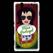 Coque Sony Xperia C4 Miss Portugal Brune