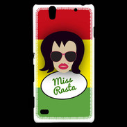Coque Sony Xperia C4 Miss Rasta Brune