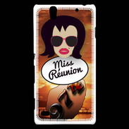 Coque Sony Xperia C4 Miss Réunion Brune