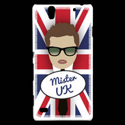 Coque Sony Xperia C4 Mister UK Chatain