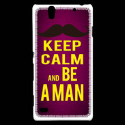 Coque Sony Xperia C4 Keep Calm Be a Man Rose