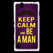Coque Sony Xperia C4 Keep Calm Be a Man Violet