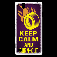 Coque Sony Xperia C4 Keep Calm and Burn Out violet