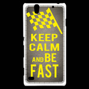 Coque Sony Xperia C4 Keep Calm and Be Fast Gris