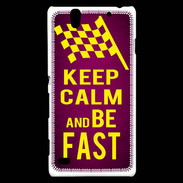 Coque Sony Xperia C4 Keep Calm and Be Fast Rose