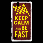 Coque Sony Xperia C4 Keep Calm and Be Fast Rouge
