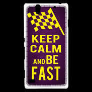 Coque Sony Xperia C4 Keep Calm and Be Fast Violet