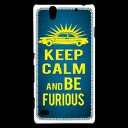 Coque Sony Xperia C4 Keep Calm and Be Furious Bleu