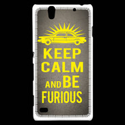 Coque Sony Xperia C4 Keep Calm and Be Furious Gris