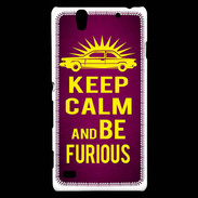 Coque Sony Xperia C4 Keep Calm and Be Furious Rose