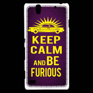 Coque Sony Xperia C4 Keep Calm and Be Furious Violet