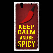 Coque Sony Xperia C4 Keep Calm and Be Spicy Rouge