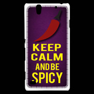Coque Sony Xperia C4 Keep Calm and Be Spicy Violet