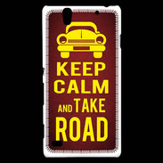 Coque Sony Xperia C4 Keep Calm and Take o road 2 Rouge