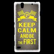 Coque Sony Xperia C4 Keep Calm and Be the First Gris