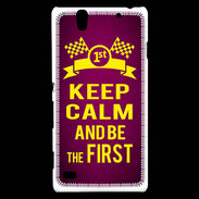 Coque Sony Xperia C4 Keep Calm and Be the First Rose