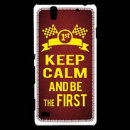 Coque Sony Xperia C4 Keep Calm and Be the First Rouge